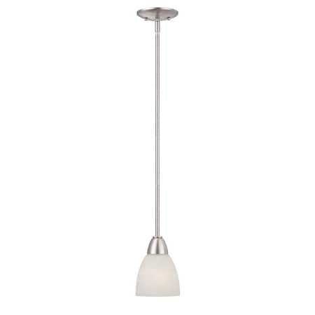 Designers Fountain Torino 100 Watt 1 Light Brushed Nickel Mini-Pendant with Alabaster Glass Shade 15005-MP-35